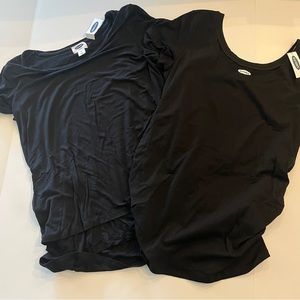 2 x Old Navy Women's Maternity Short Sleeve T-shirt Tops Medium M Black NWT New